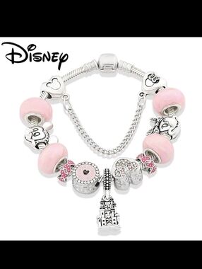 Disney Mickey & Minnie Mouse Castle Charm Bracelet